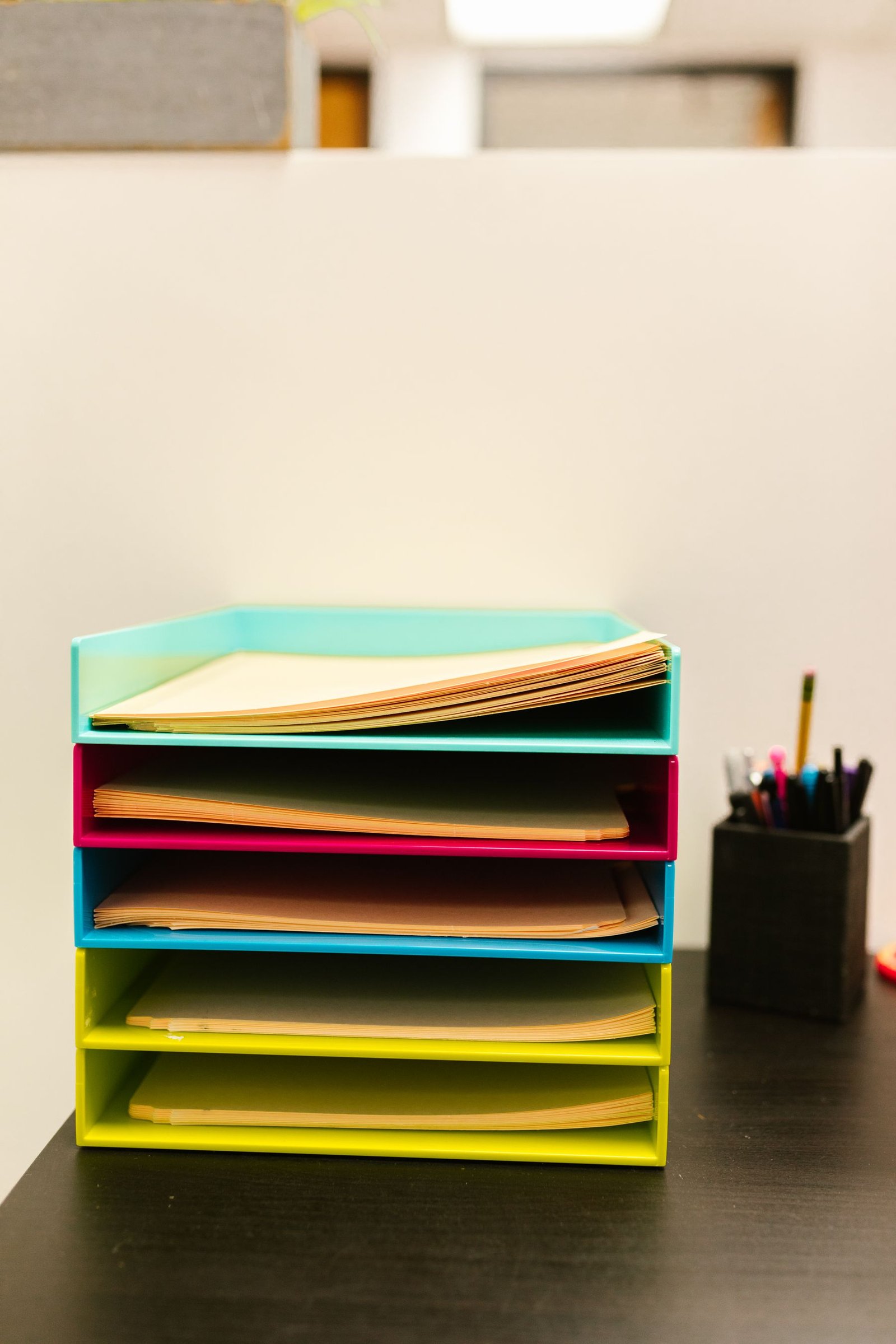 Fold Letter Tray in a styled desk setting